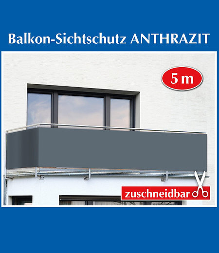 Balkon-Sichtschutz "Anthrazit Uni",5 Meter