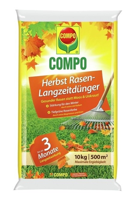 COMPO COMPO Herbst Rasen-Langzeitdünger 10 kg für 500 m²
