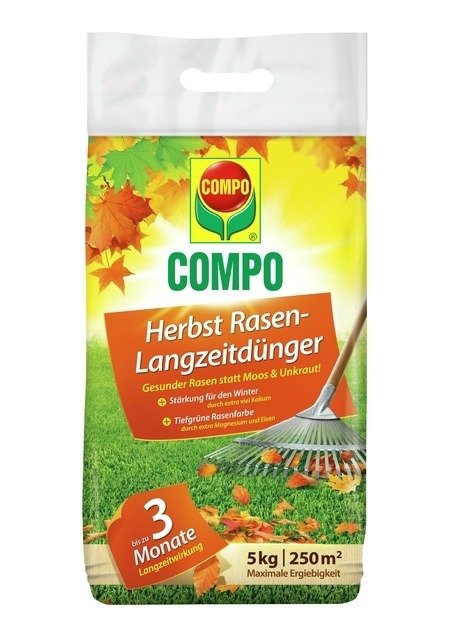 COMPO COMPO Herbst Rasen-Langzeitdünger 5 kg für 250 m²