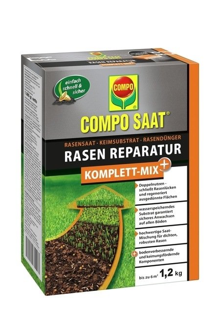 COMPO COMPO SAAT® Rasen-Reparatur Komplett Mix+ 1,2 kg für bis zu 6 m²