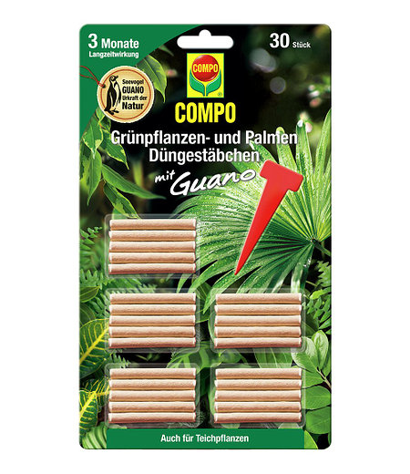 COMPO Grünpflanzen- und Palmen Düngestäbchen mit Guano,30 Stäbchen