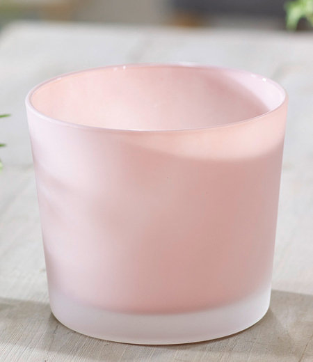 Glas-Übertopf ø 14 cm "Soft Pink",1 Stück