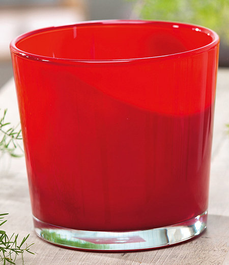Glas-Übertopf ø 17 cm "rot",1 Stück