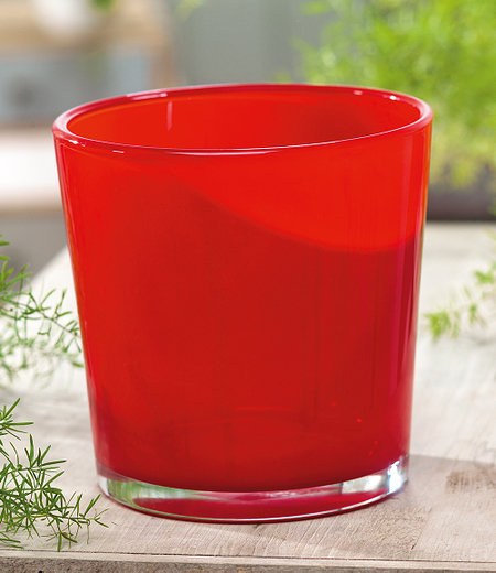 Glas-Übertopf ø 19 cm "rot",1 Stück