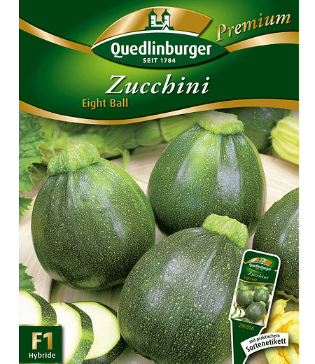 Quedlinburger Zucchini "Eight Ball" F1,1 Portion