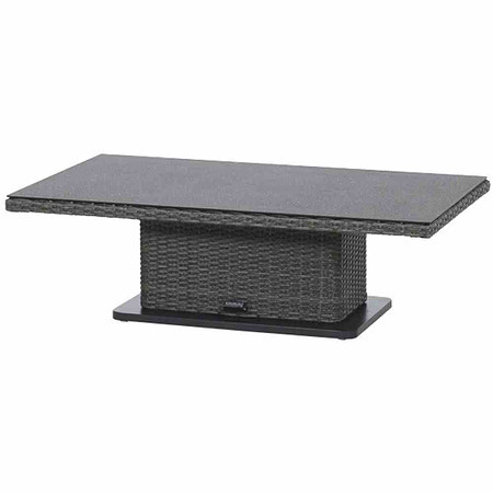 SIENA GARDEN Lift Tisch Porto 130x75 cm, Aluminium / Geflecht grau, Spraystone
